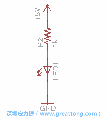 如圖所示放置一個開關（switch）、10K電阻器（10k resistor）和0.1μF的電容（0.1μF capacitor），并把開關的一端連到接地端上。