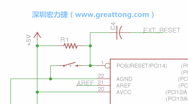 很多PCB設計者的設計不符合人體工學，他們使用很小的按鈕、不方便的元件配置和難以解讀的標簽，千萬不要變成這樣！這次我們的設計有一個大小合適的重置按鈕（reset button）和可以清楚辨認是否已經(jīng)接上電源的LED指示燈。